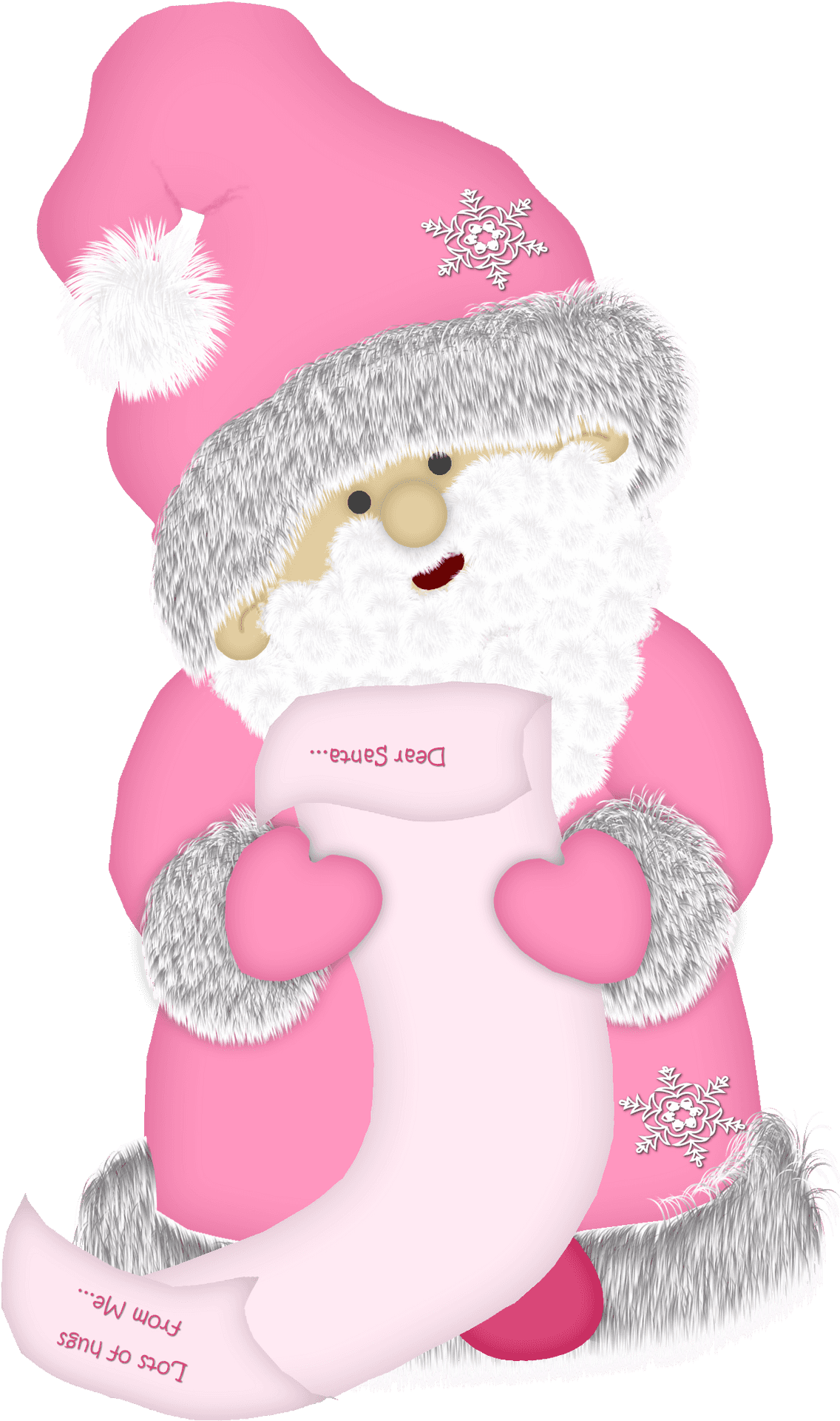 Pink Santa Claus Cartoon Transparent Background PNG Image