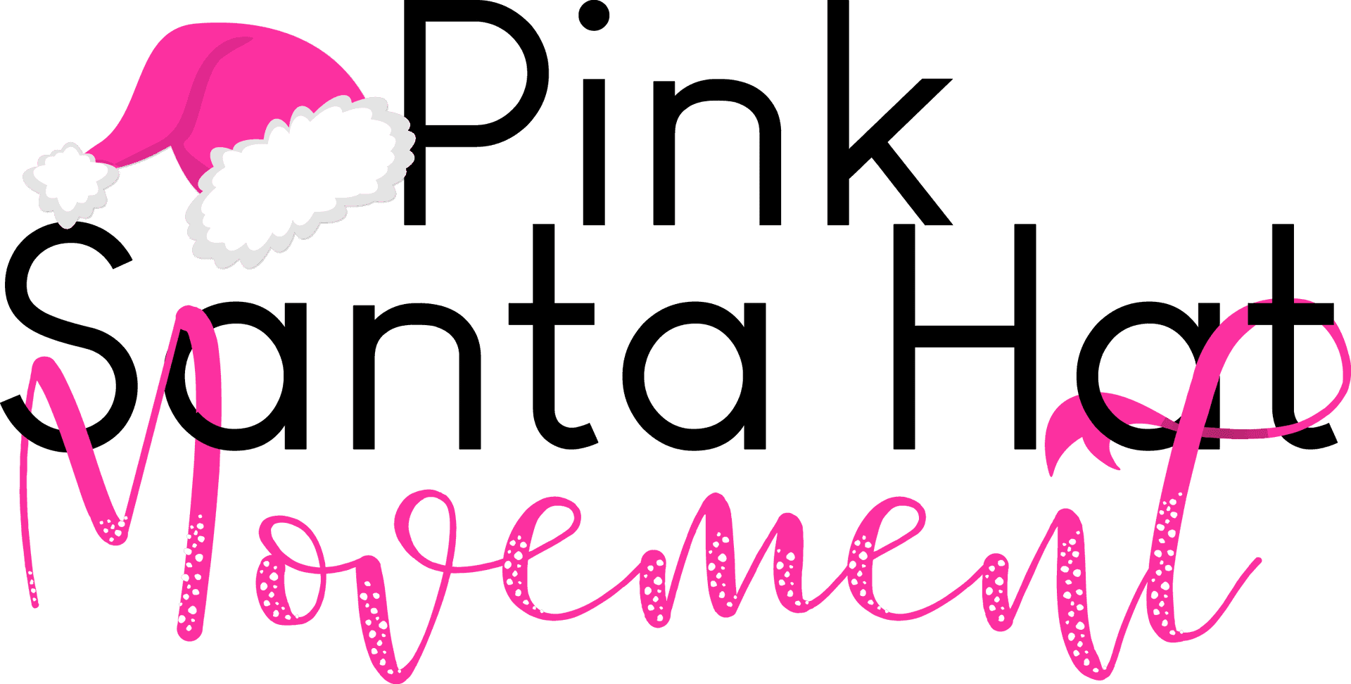 Pink Santa Hat Movement Graphic PNG Image