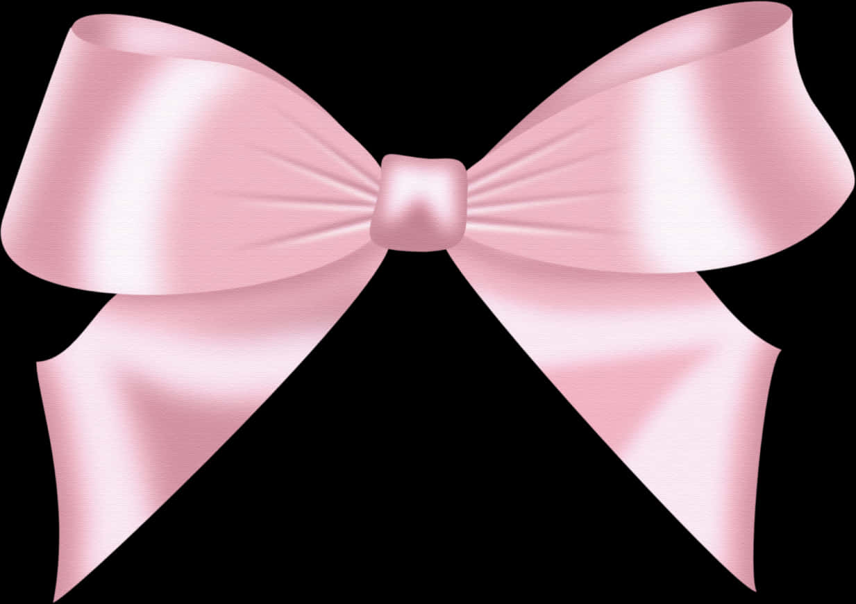 Pink Satin Bow Illustration PNG Image