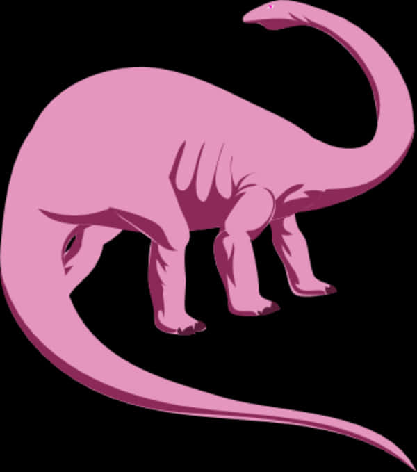 Pink Sauropod Silhouette PNG Image