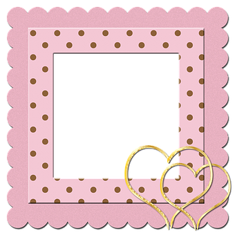 Pink Scalloped Framewith Hearts PNG Image