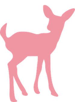 Pink Silhouette Deer PNG Image