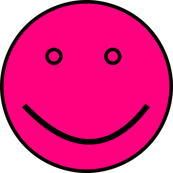 Pink Smiley Face Winking PNG Image