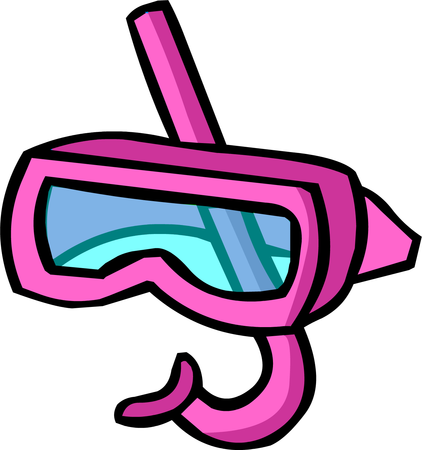 Pink Snorkel Mask Vector PNG Image