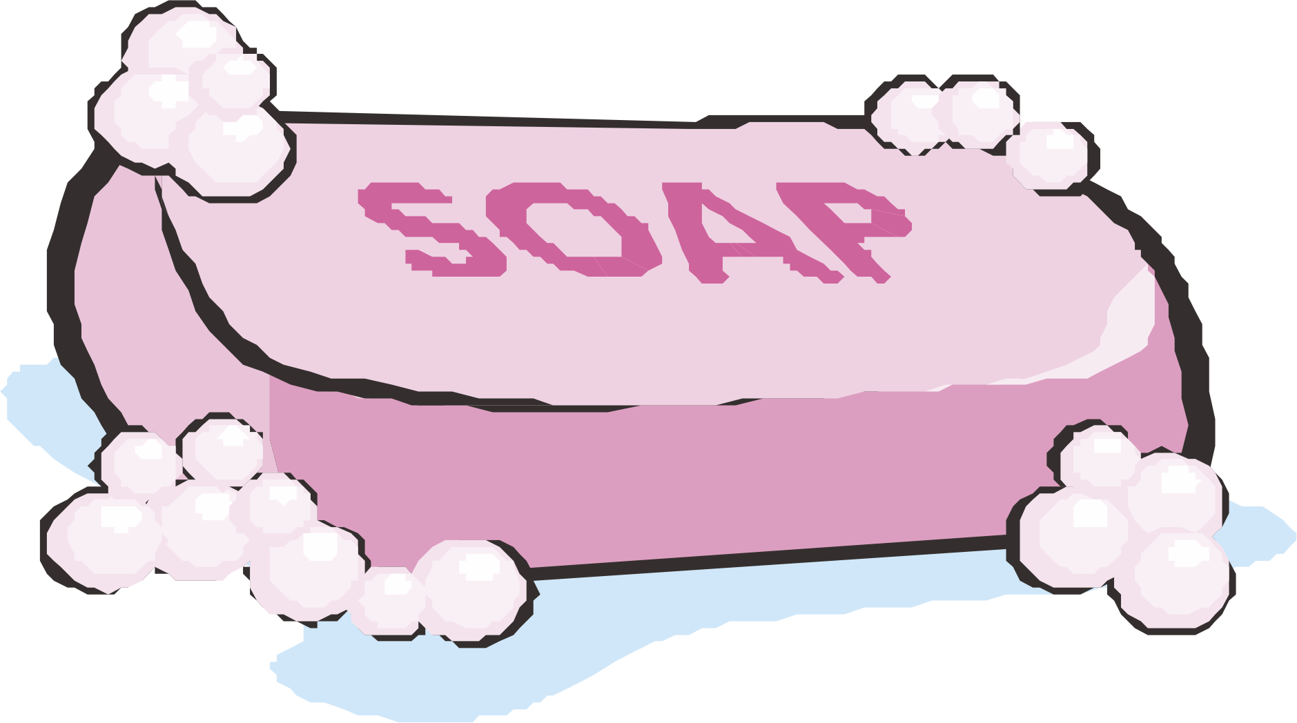 Pink Soap Bar With Bubbles PNG Image