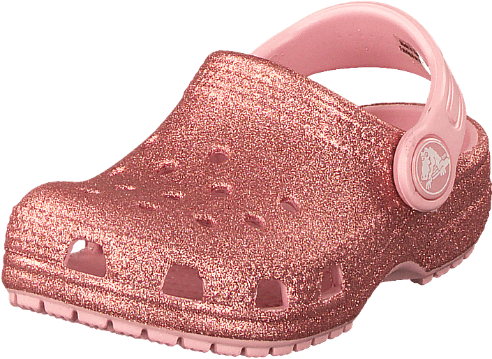 Pink Sparkle Croc Shoe PNG Image