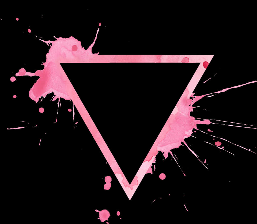 Pink Splatter Inverted Triangle PNG Image