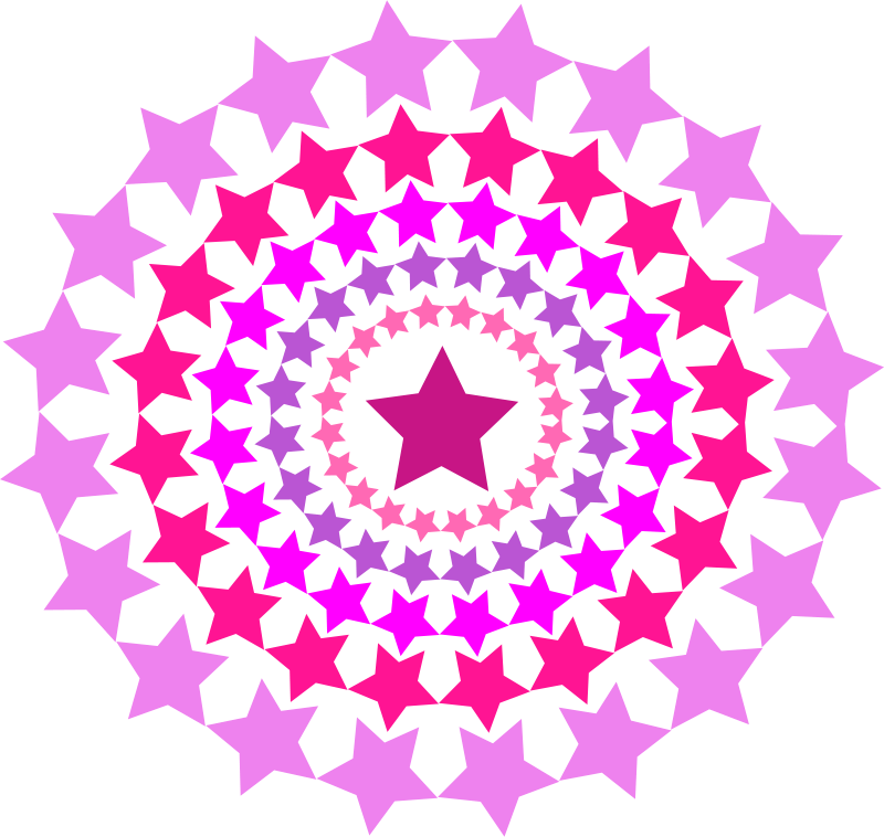 Pink Star Mandala Pattern PNG Image