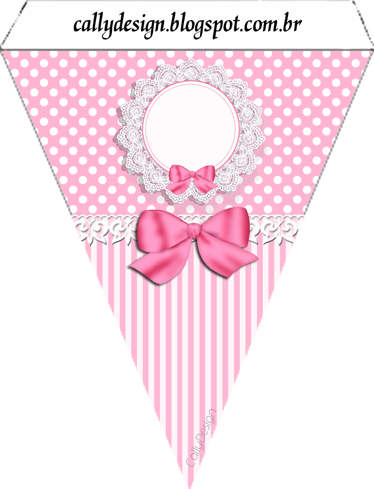 Pink Striped Party Banner Template PNG Image