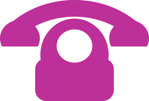 Pink Telephone Icon PNG Image