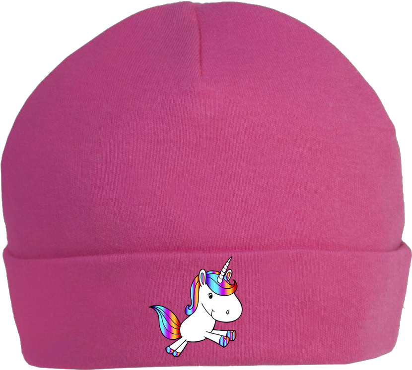 Pink Unicorn Beanie Hat PNG Image