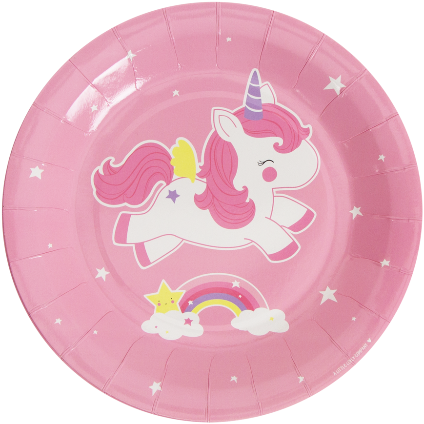 Pink Unicorn Paper Plate PNG Image