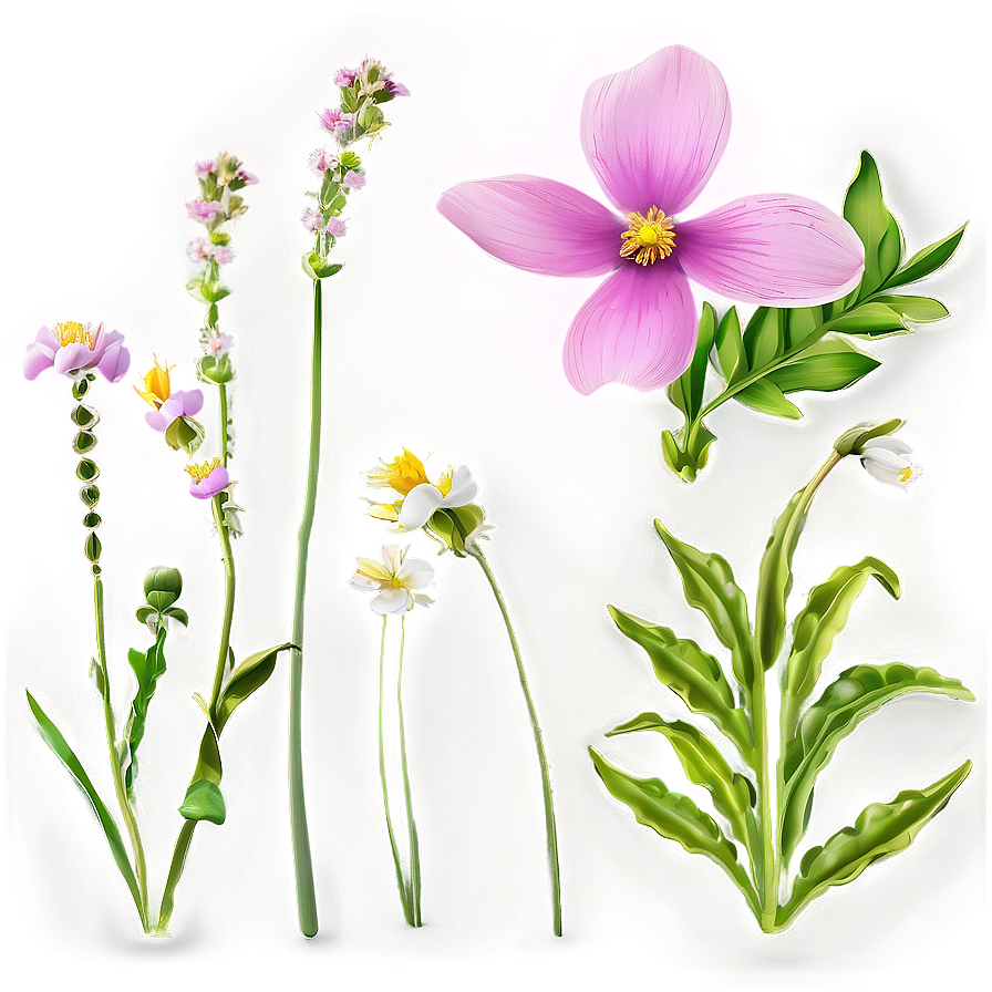 Pink Wildflower Meadow Png Ktp48 PNG Image