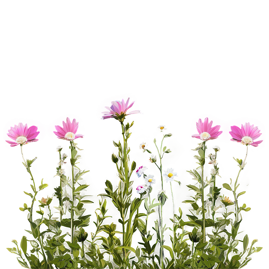 Pink Wildflower Meadow Png Npv27 PNG Image