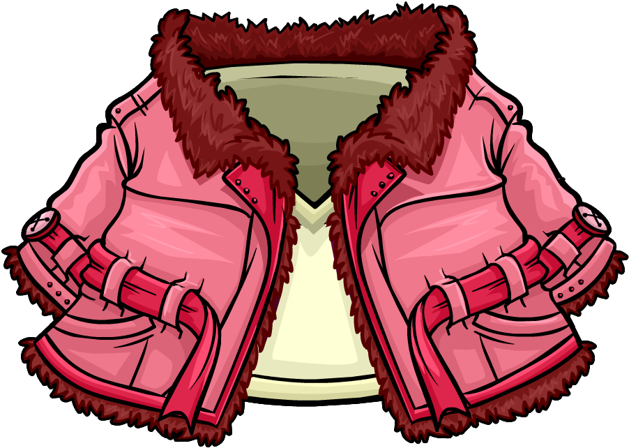 Pink Winter Coat Cartoon PNG Image