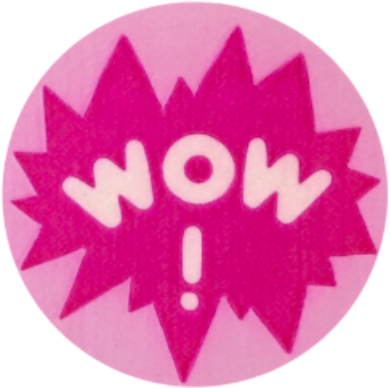 Pink Wow Sticker Image PNG Image