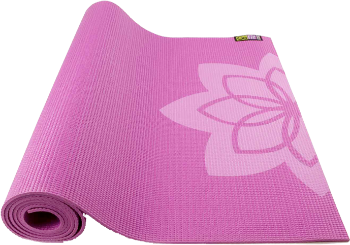 Pink Yoga Matwith Lotus Design PNG Image