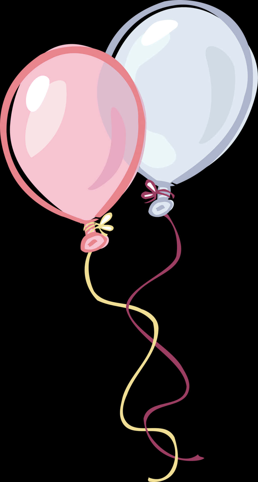 Pinkand White Balloons Illustration PNG Image