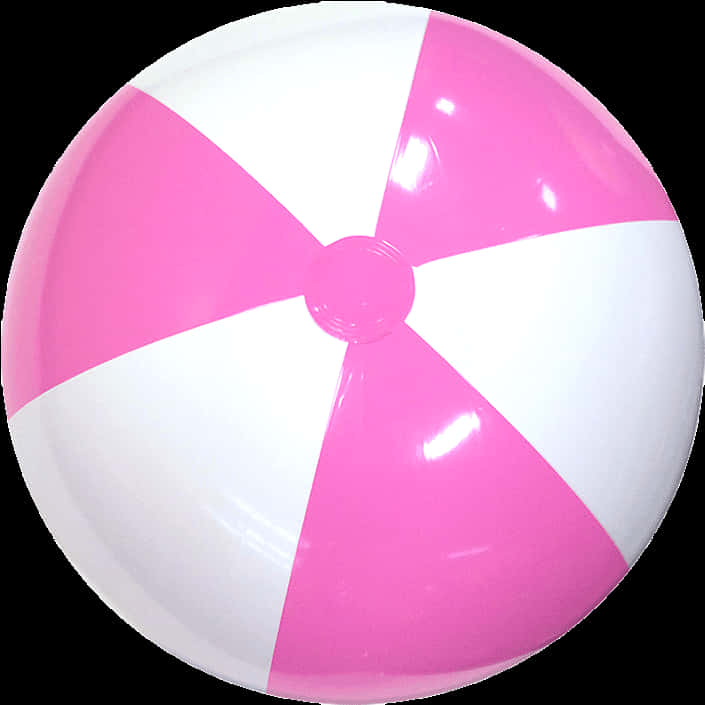 Pinkand White Beach Ball PNG Image