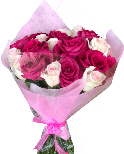 Pinkand White Rose Bouquet PNG Image