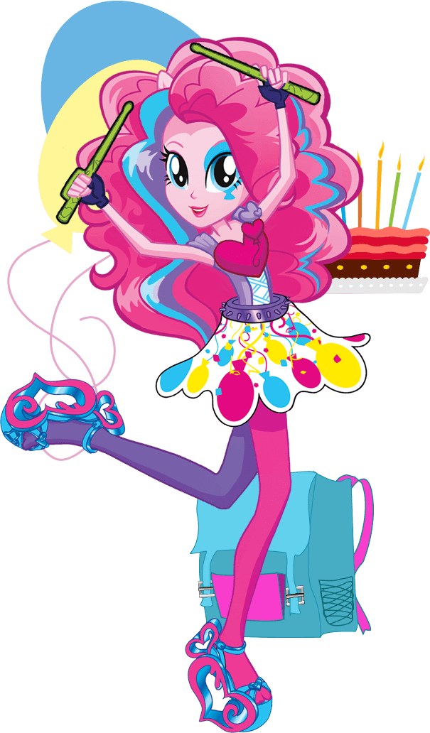 Pinkie Pie Equestria Girls Birthday Celebration PNG Image