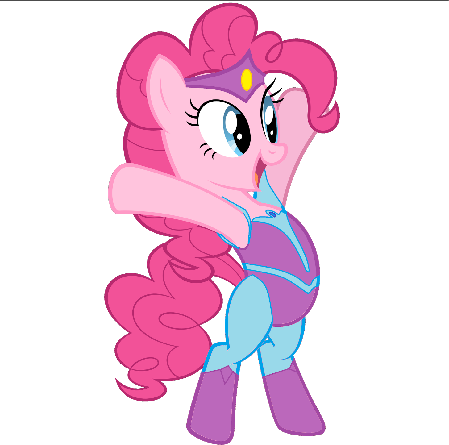 Pinkie Piein Blue Outfit PNG Image