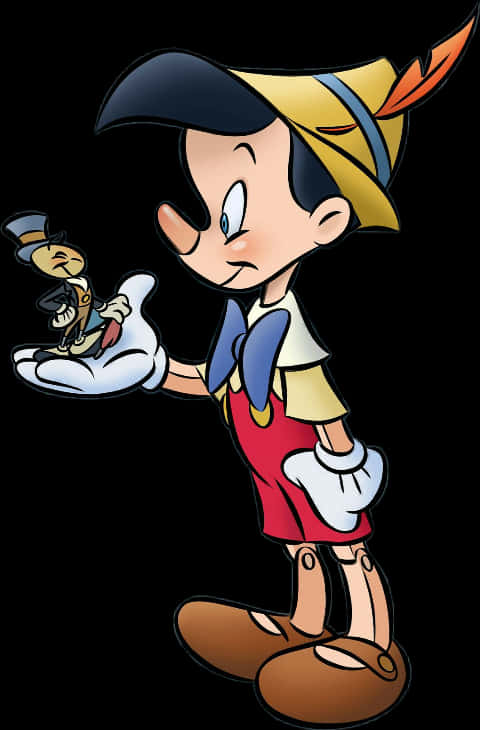 Pinocchio_and_ Jiminy_ Cricket_ Illustration PNG Image