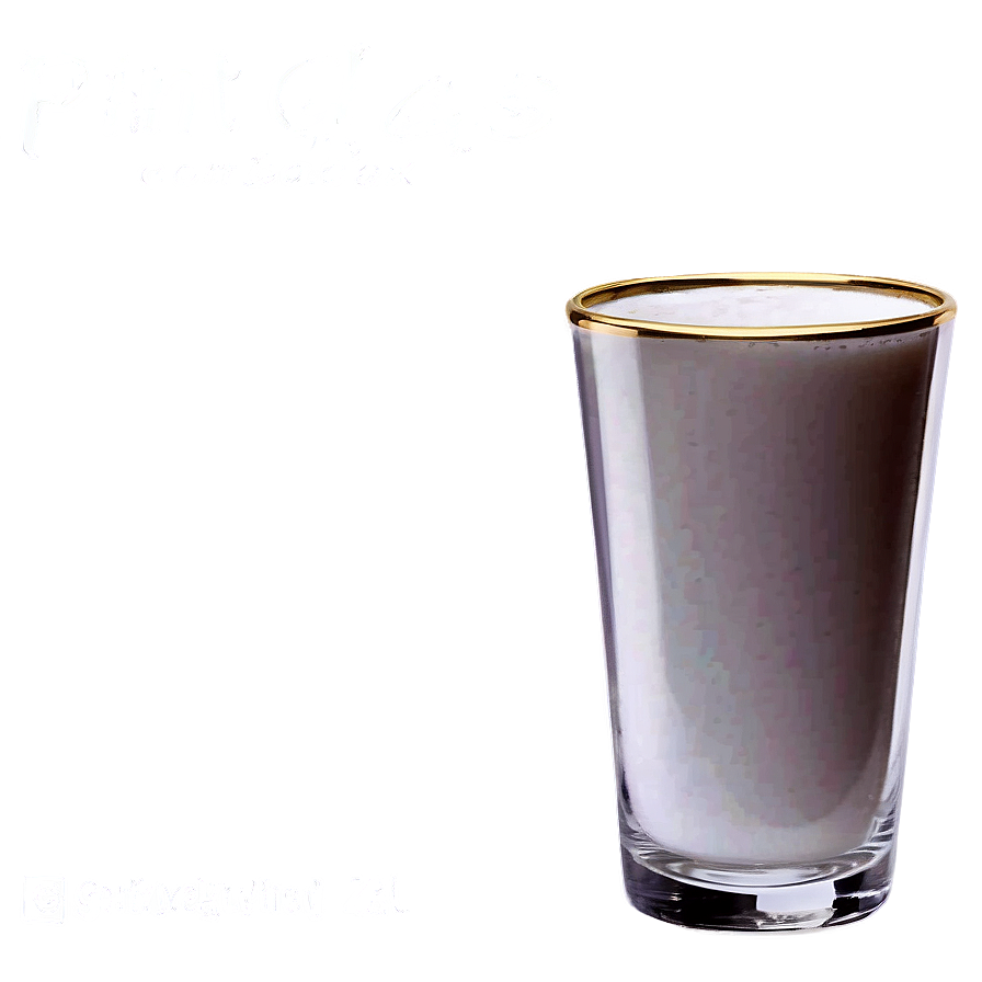 Pint Glass With Gold Rim Png Jpl29 PNG Image