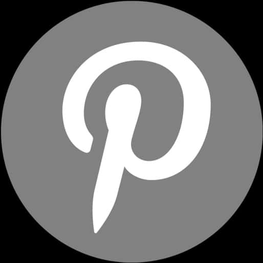 Pinterest Logo Gray Circle Background PNG Image