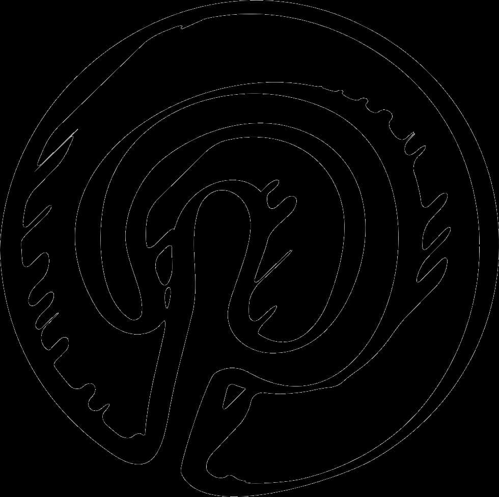 Pinterest Logo Outline PNG Image