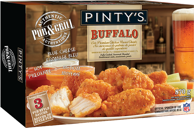 Pintys Buffalo Chicken Nuggets Packaging PNG Image