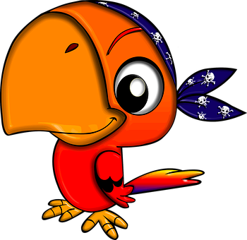 Pirate Bandana Cartoon Bird PNG Image