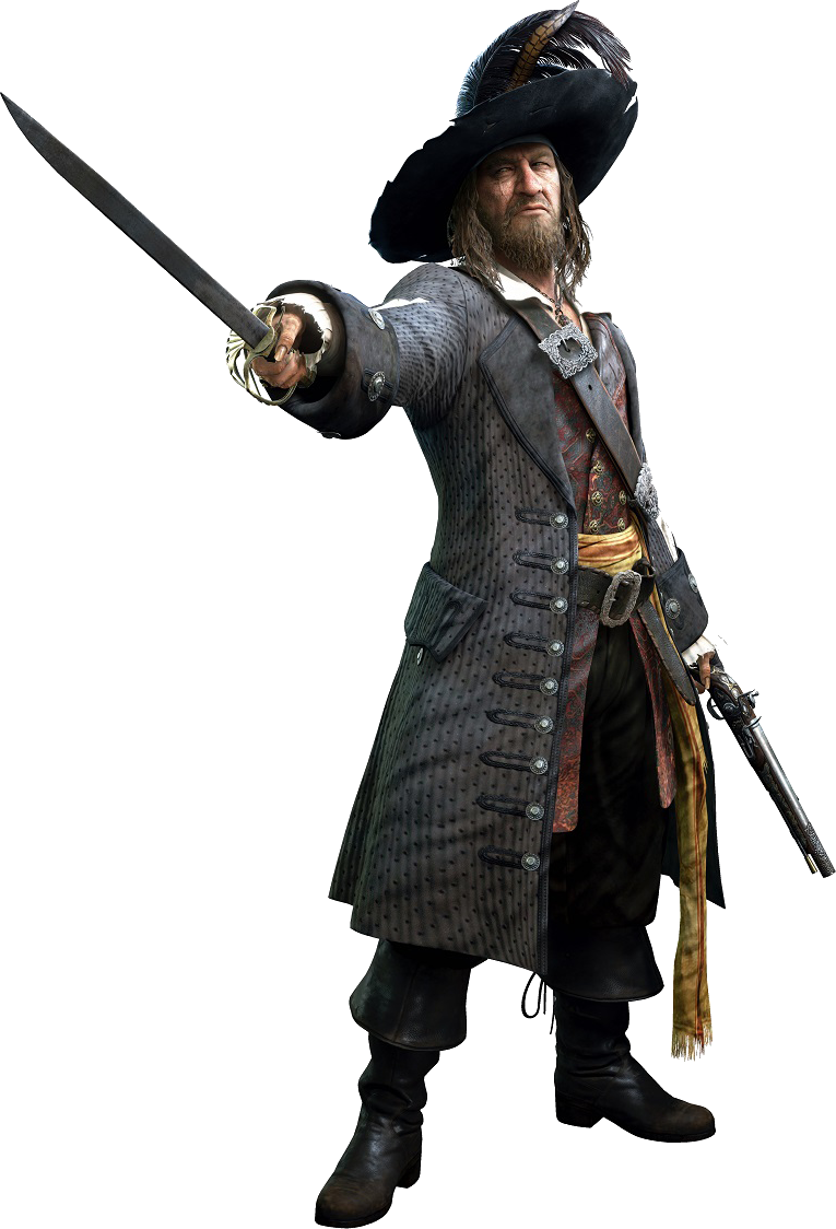 Pirate Captain Action Pose PNG Image