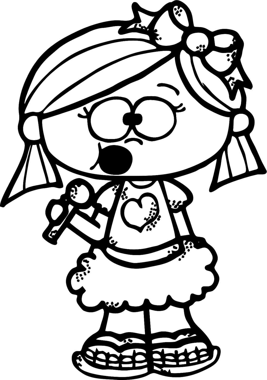 Pirate Girl Coloring Page PNG Image