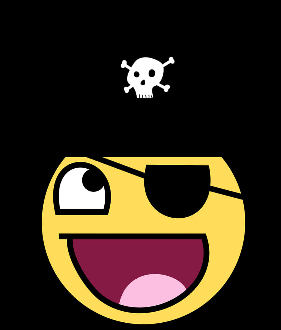 Pirate Happy Face Graphic PNG Image