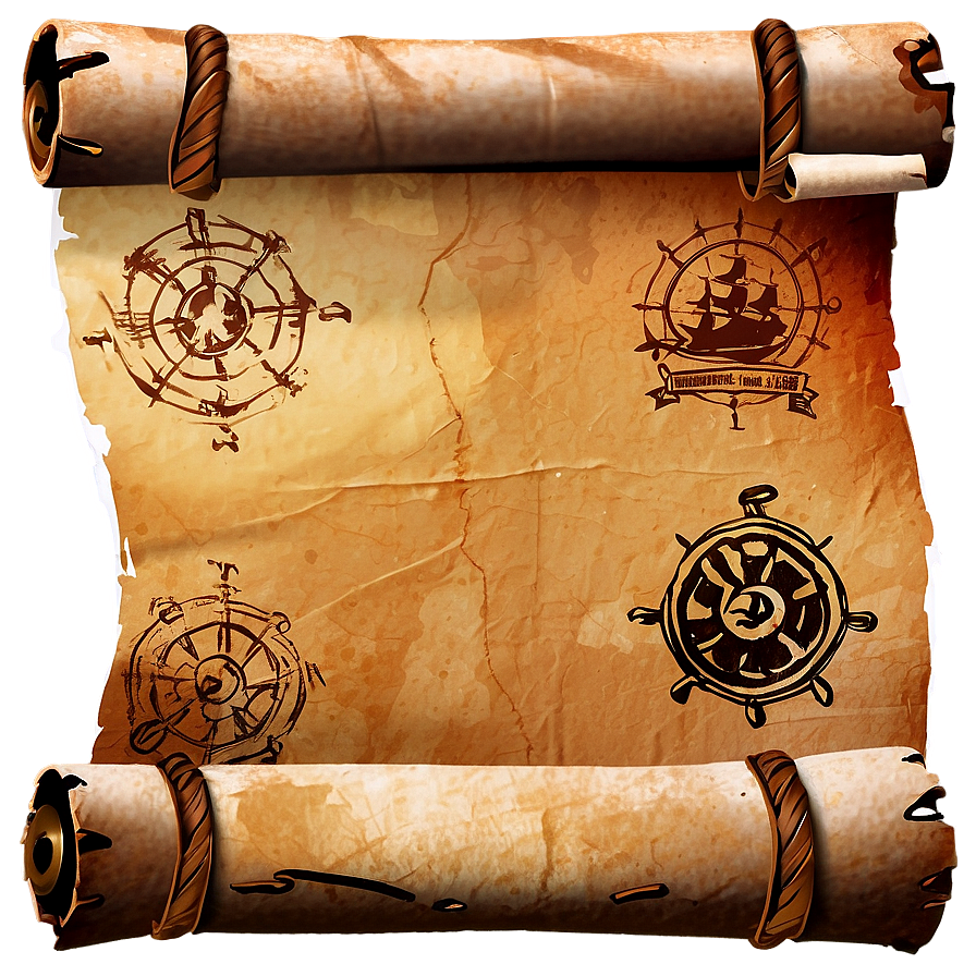 Pirate Map Scroll Paper Png Yks PNG Image