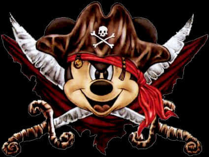 Pirate Mickey Mouse Illustration PNG Image