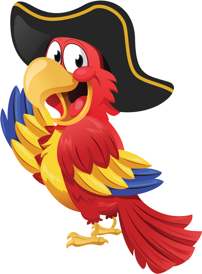 Pirate Parrot Cartoon Illustration PNG Image