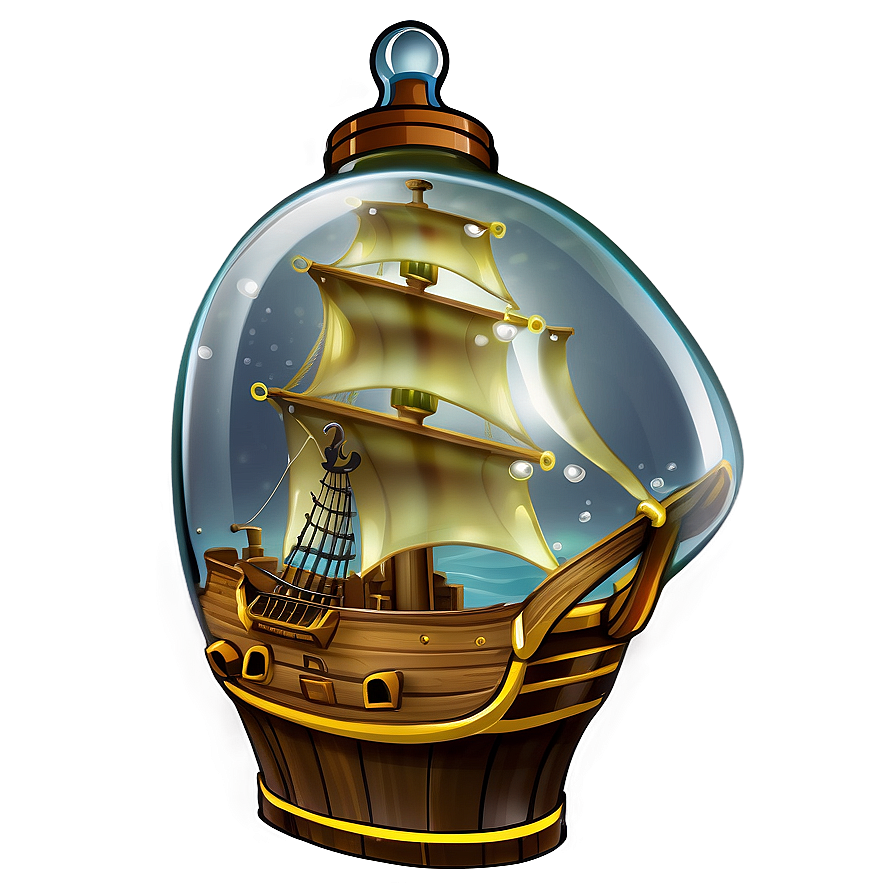 Pirate Ship In A Bottle Png 05212024 PNG Image