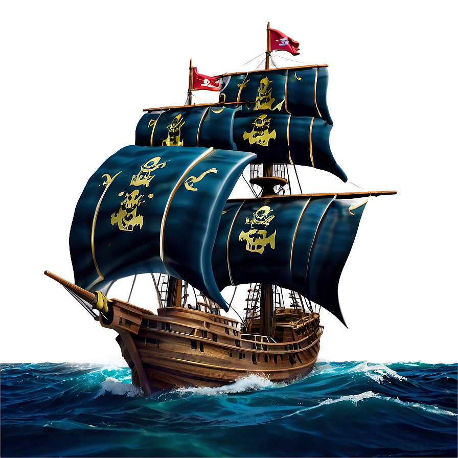 Pirate Ship Stormy Sea Png 05212024 PNG Image