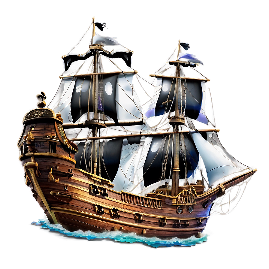 Pirate Ship Stormy Sea Png Ktq39 PNG Image