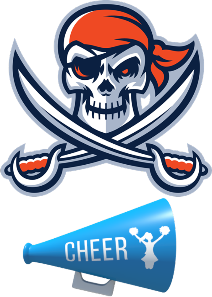 Pirate Skull Cheer Megaphone Graphic PNG Image