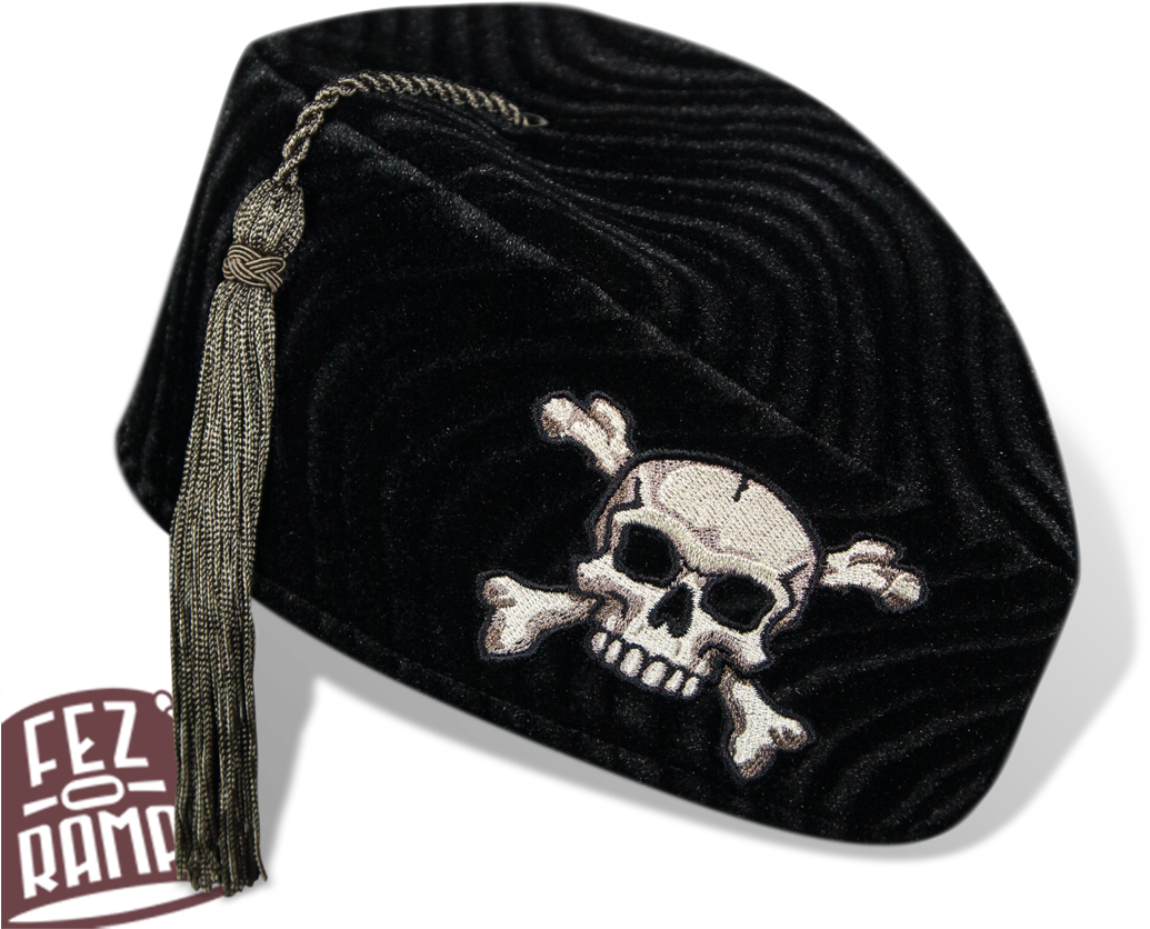 Pirate Skull Fez Hat PNG Image