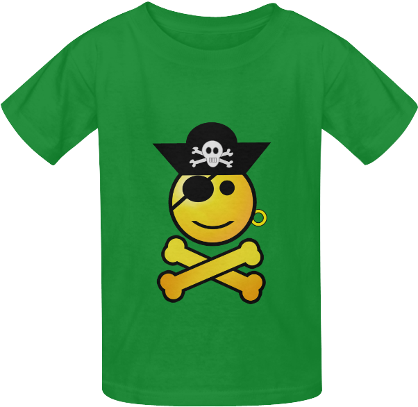 Pirate Smiley Face Green Tshirt PNG Image