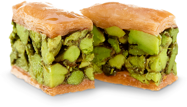 Pistachio Baklava Closeup PNG Image