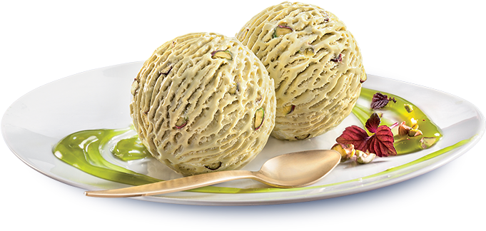 Pistachio Kulfi Dessert Plate PNG Image