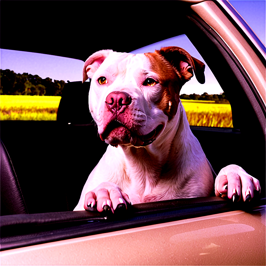 Pitbull In Car Png Egj PNG Image