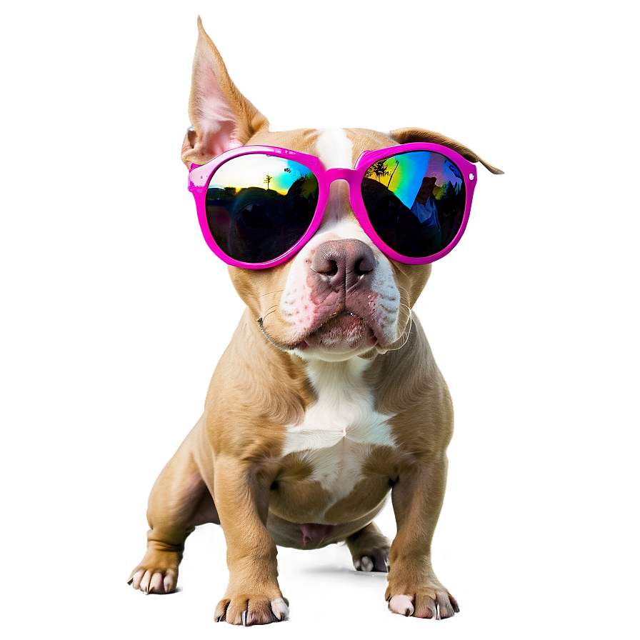 Pitbull With Sunglasses Png 4 PNG Image