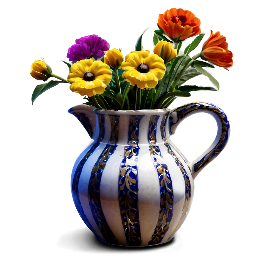 Pitcher With Flowers Png 92 PNG Image