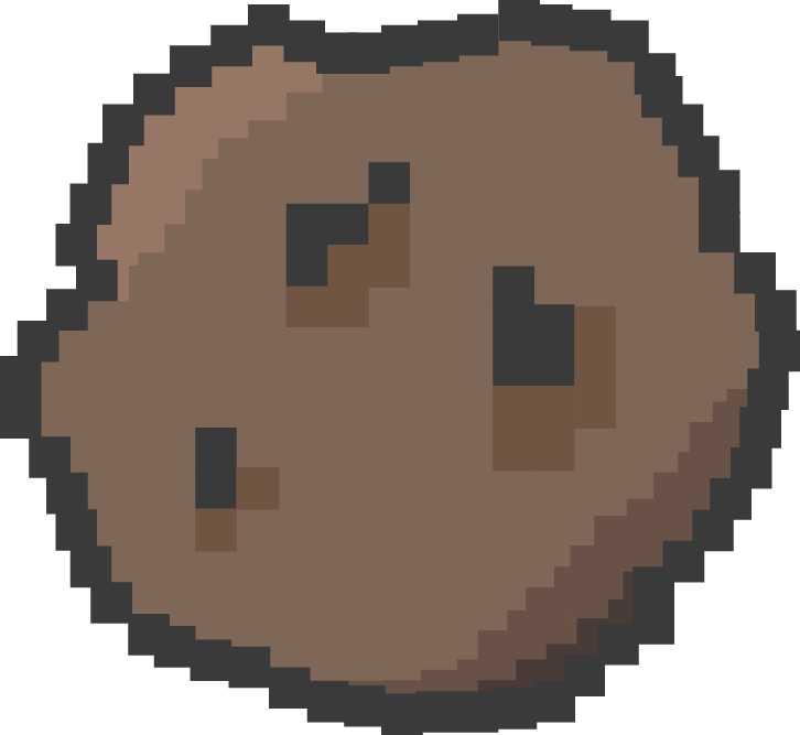 Pixel Art Asteroid Space Object PNG Image